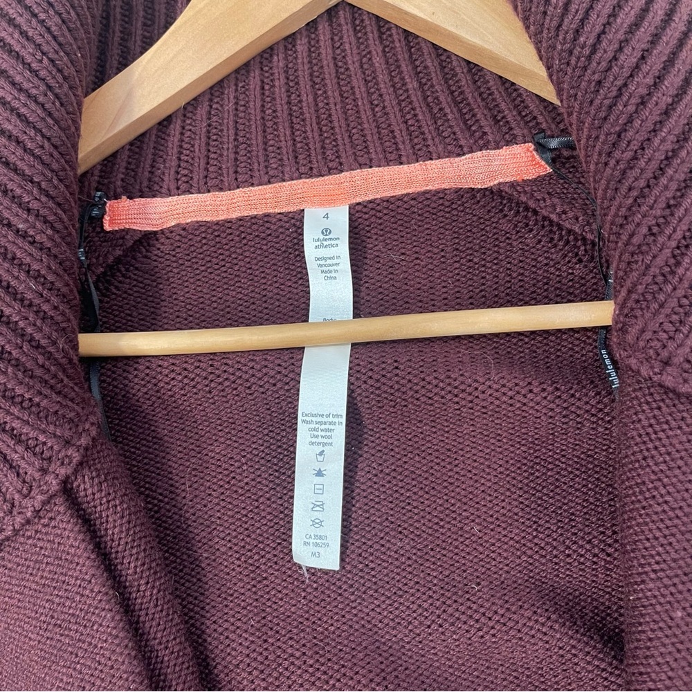 Lululemon Karmic Cocoon Wrap Maroon Burgundy size 4 - Picture 12 of 16